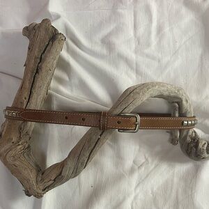 Banana Republic Brown Leather Belt with Silver Buckle